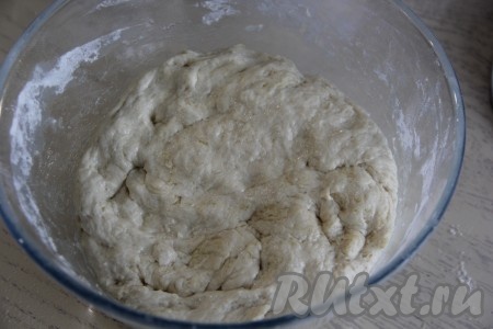 В опару всыпать соль и, постепенно подсыпая муку, замесить тесто для приготовления сербского хлеба.