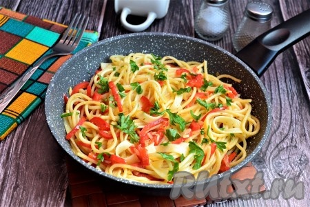 Спагетти с болгарским перцем