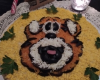 Закусочный торт "Тигрёнок" из вафельных коржей