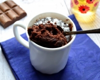 Шоколадный кекс без молока в кружке в микроволновке 