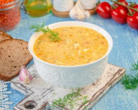 Суп с чечевицей и плавленным сыром