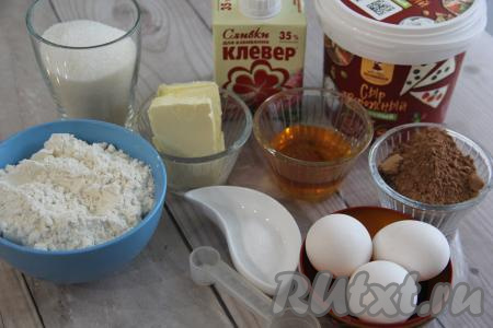 Подготовить продукты для приготовления шоколадно-медового торта "Спартак" без раскатывания коржей.