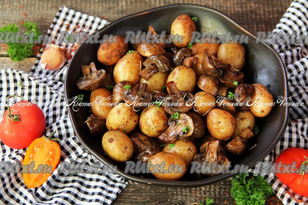 Картошка с грибами на сковороде. Рецепт с фото.