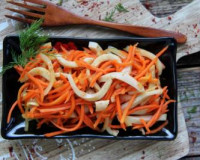 Кальмары с морковью по-корейски и луком