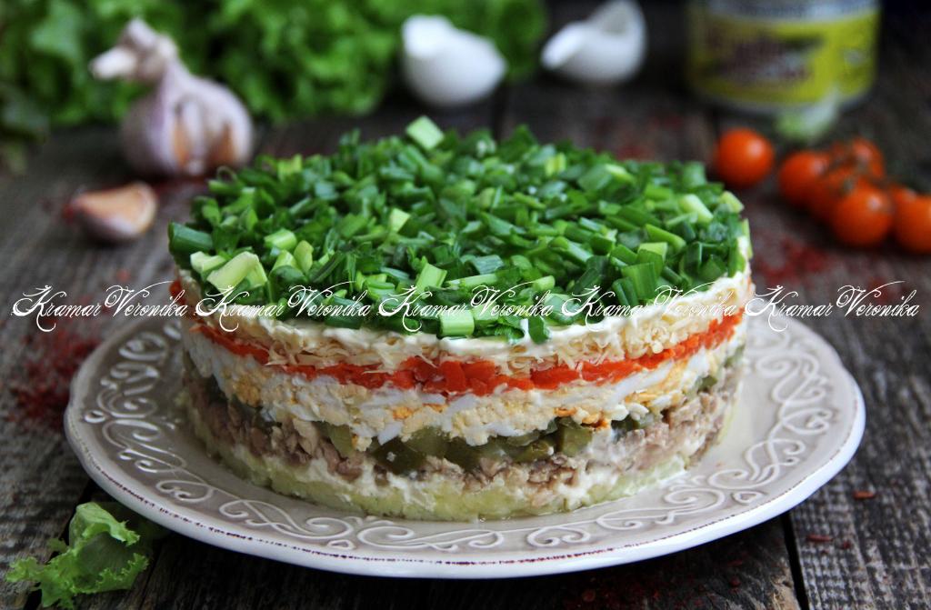 Салат из печени трески с картофелем, яйцами и горошком, рецепт с фото — kormstroytorg.ru