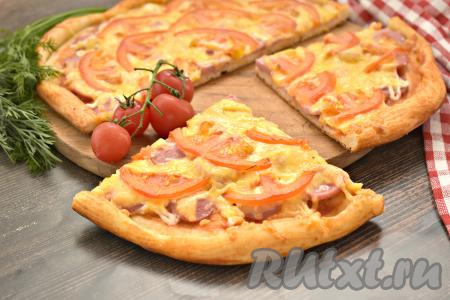 Пицца с сосисками и сыром в духовке