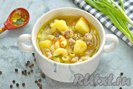 Суп с фаршем и макаронами