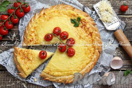 Пирог из дрожжевого теста с картошкой и сыром в духовке