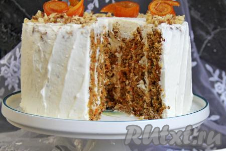 Морковный торт с грецкими орехами и крем-чизом