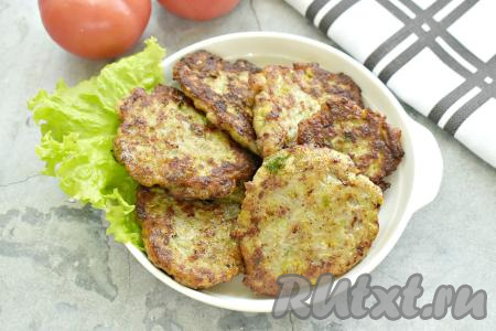 Оладьи из кабачков с мясным фаршем на сковороде