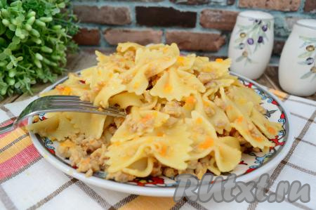 Макароны по-флотски с куриным фаршем