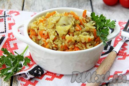 Минтай с рисом в мультиварке