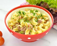 Макароны по-флотски с консервированным тунцом