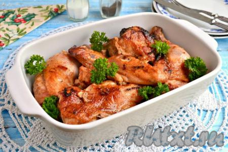 Курица, запеченная с медом и горчицей