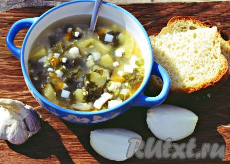Рецепт зеленых щей с яйцами и щавелем