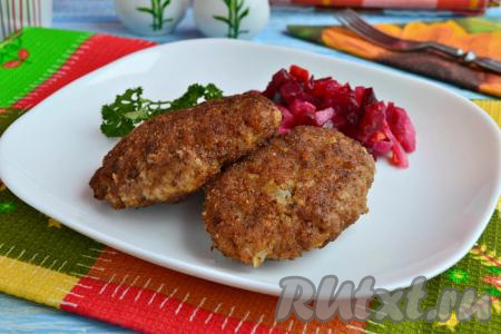Котлеты из куриного фарша и гречки