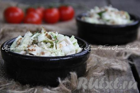 Салат с яичными блинчиками и курицей 