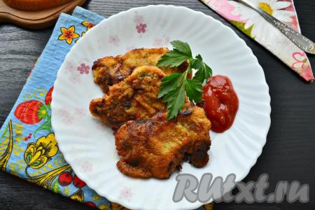 Отбивная печень в кляре