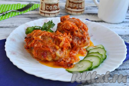 Котлеты из фарша с подливкой в духовке