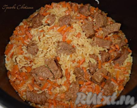 Рецепт плова из говядины в мультиварке 