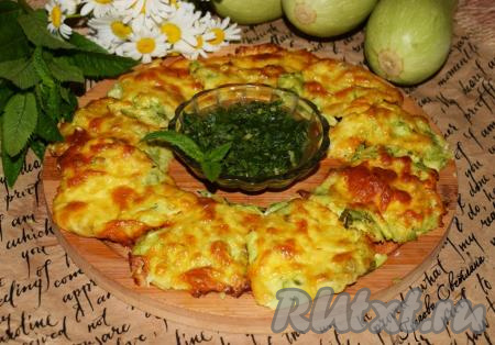 Кабачковые оладьи в духовке