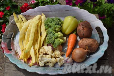 Подготовим мясо и овощи для приготовления немецкого супа "Айнтопф".