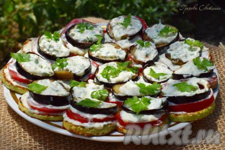 Закуска из баклажанов, кабачков и помидоров