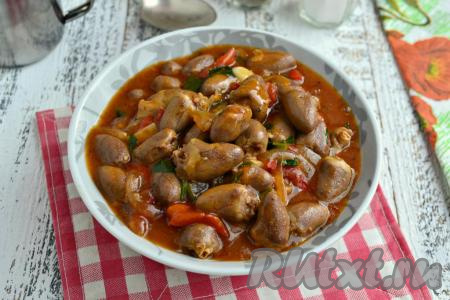 Подлива из куриных сердечек