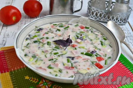 Окрошка с помидорами