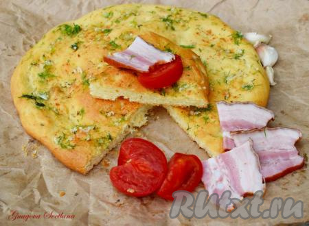 Лепешки с чесноком
