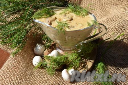 Грибной соус из шампиньонов со сливками 