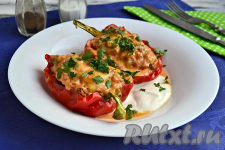 Фаршированный перец в микроволновке