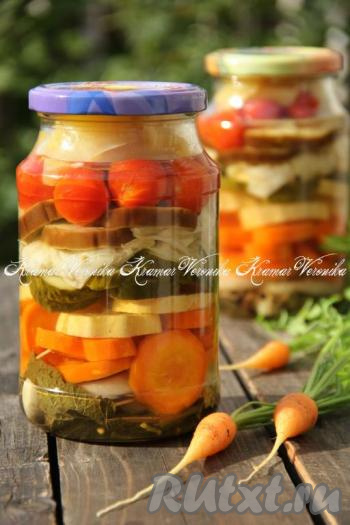 Овощное ассорти, маринованное на зиму