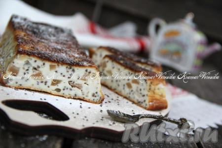 Творожная запеканка с яблоками без муки