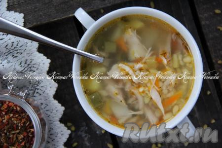 Рассольник с булгуром и солеными огурцами
