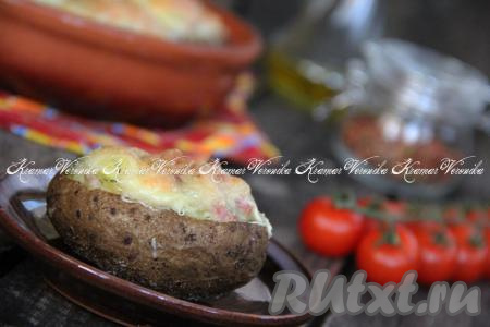 Картошка, фаршированная ветчиной и сыром