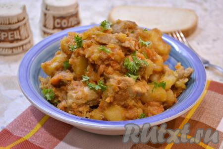 Рецепт жаркого из свинины с картошкой в мультиварке
