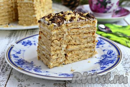 Торт из печенья с творожным кремом