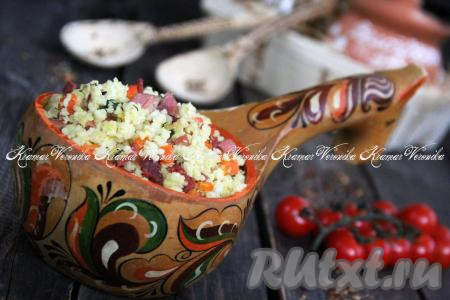 Пшенная каша с луком и морковью