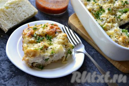 Запеканка из цветной капусты с яйцами и сыром
