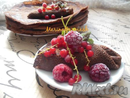 Блины на молоке с какао