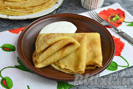 Блины из кукурузной муки на молоке