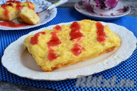Творожная запеканка с овсяными хлопьями в духовке