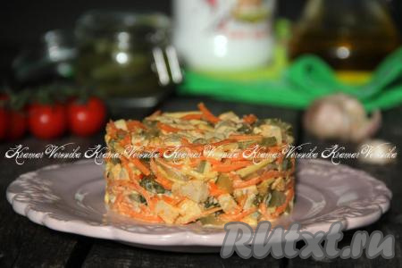 Рецепт салата "Лисичка" с курицей