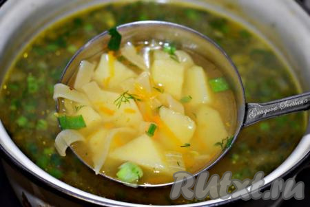 Куриный суп с лапшой и картофелем