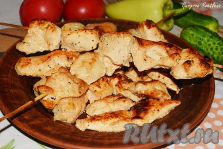 Куриный шашлык на противне в духовке 