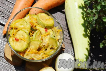 Закуска из маринованных кабачков быстрого приготовления
