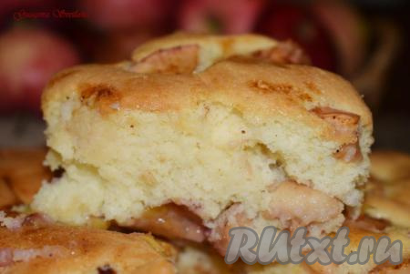 Достаём ароматнейшую шарлотку с яблоками и сливами из духовки, охлаждаем. Снимаем пергаментную бумагу и подаём к столу. Шарлотка получается в разрезе пышной, нежной, с большим количеством ароматных фруктов.