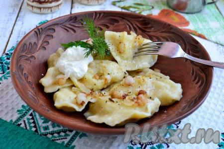 Рецепт вареников с картошкой и салом