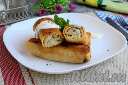 Блинчики с курицей и яйцами